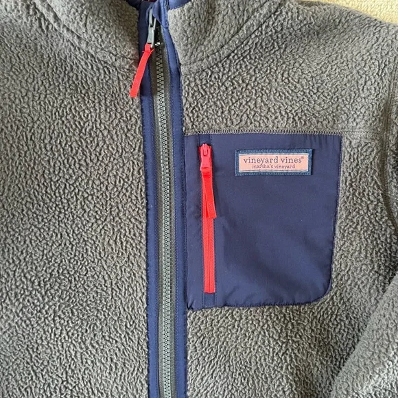 Vineyard Vines Boys Sherpa Full Zip - Picture 2 of 3
